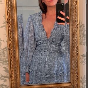 Altar’d State Dainty blue ruffle dress